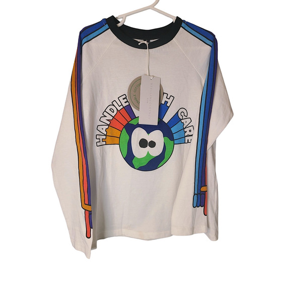 Stella Mccartney Kids Long Sleeve Tee with Rainbow Hands NWT - Picture 1 of 10